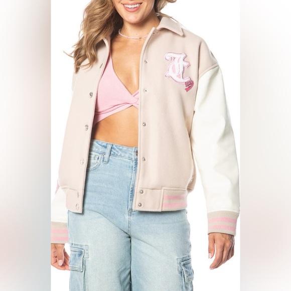 Juicy Couture Pink and Cream Varsity Jacket - Picture 1 of 7